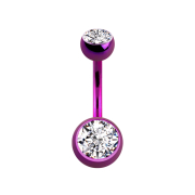 Purple banana with two silver crystal balls