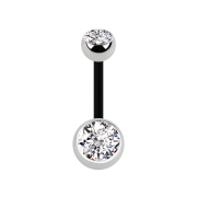 Banana nera con due sfere argento cristallo argento