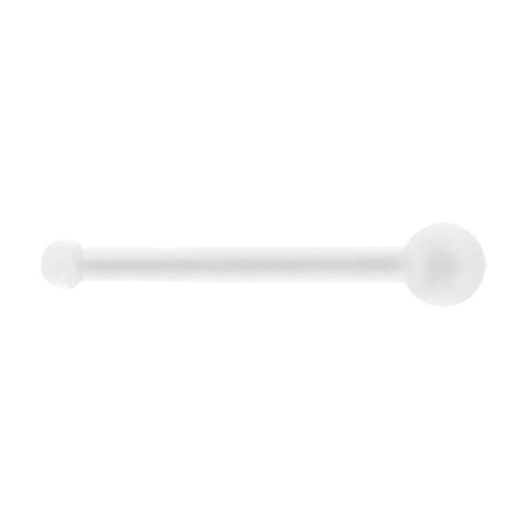 Nose stud straight transparent with ball retainer