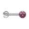 Micro Labret argenté avec boule de cristal violet clair et couche de protection en époxy
