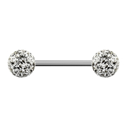 Micro barbell silver with two balls silver epoxy...