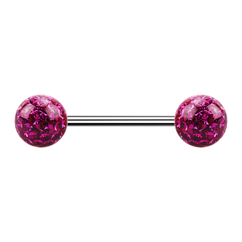 Micro bilanciere argento con rivestimento protettivo epossidico fucsia a due sfere