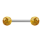 Micro Barbell argent avec deux boules topazes couche protectrice dépoxy