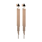 Stud earrings rose gold pendant shield chain