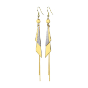 Earring gold-plated one and two-tone triangles with chain