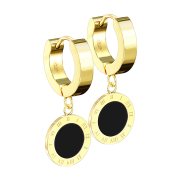 Orecchino pieghevole pendente placcato oro con numero...