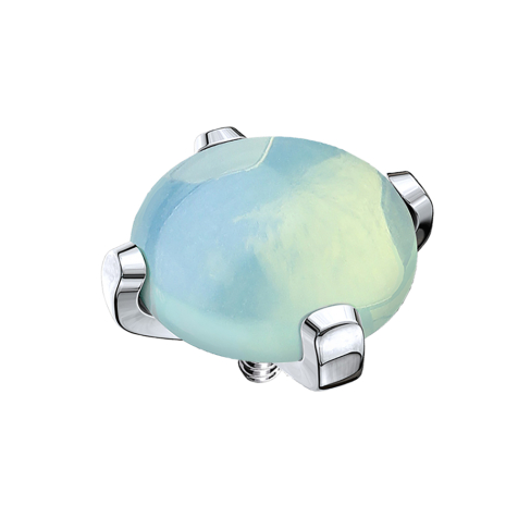 Dermal anchor dome with jade stone