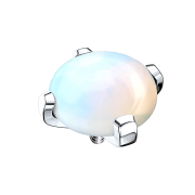 Dermal anchor dome with opalite stone