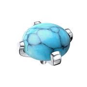 Dermal anchor dome with turquoise stone