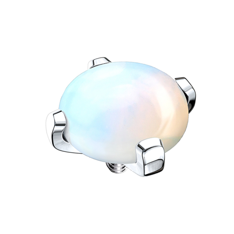 Dermal anchor dome with opalite stone