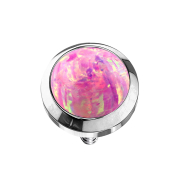 Dermal Anchor silver with opal pink
