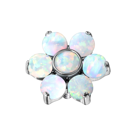 Dermal Anchor Fiore bianco opale