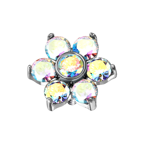 Dermal Anchor Blume Kristall multicolor