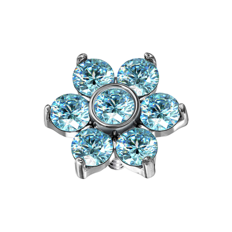 Dermal Anchor fleur cristal aqua