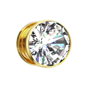 Tappo di carne placcato oro con grande cristallo argentato