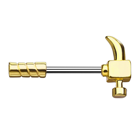 Martello Micro Barbell placcato oro