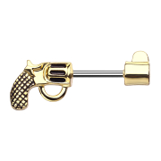 Barbell bar revolver gold-plated
