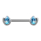 Barbell argent sirène goutte de cristal aqua