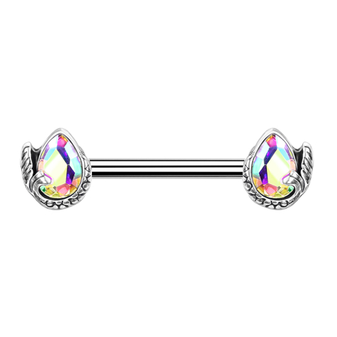 Barbell silber Meerjungfrau Kristalltropfen multicolor