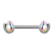 Barbell silber Meerjungfrau Kristalltropfen multicolor