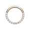 Micro anneau segment pliable or rose front cristaux argent