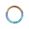 Micro anneau segment pliable or rose front opal rayures bleues