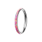 Segment ring hinged silver side opal stripes pink