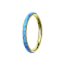 Micro segment ring hinged gold-plated side opal stripe blue
