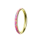Micro segment ring hinged gold-plated side opal stripes pink