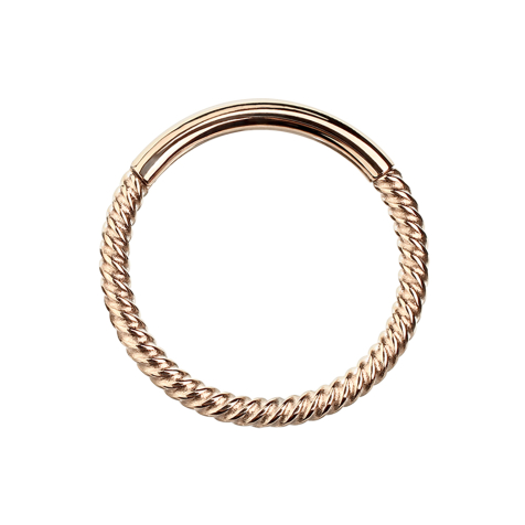 Micro segment ring hinged braided rose gold