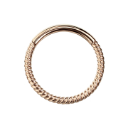 Micro segment ring hinged braided rose gold