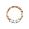 Micro segment ring hinged rose gold three opal balls white