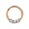 Micro segment ring hinged rose gold three crystals silver