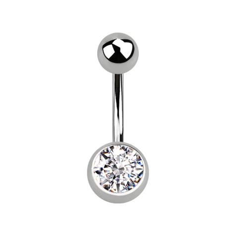 Banane argentée avec boule et boule de cristal argenté