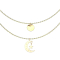 Gold-plated chain pendant crescent moon and plate