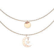 Rose gold chain pendant crescent moon and plate