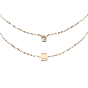 Chaîne or rose pendentif cristal et cube