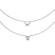 Chain silver pendant crystal and star