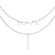 Kette silber Anhänger LOVE und Balken