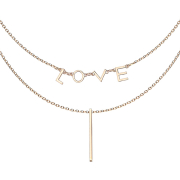 Kette rosegold Anhänger LOVE und Balken