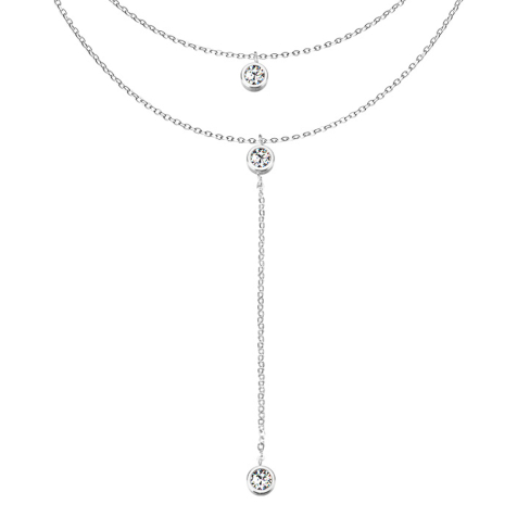 Chaîne argent pendentif cristal sur chaîne