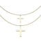 Gold-plated chain pendant double cross