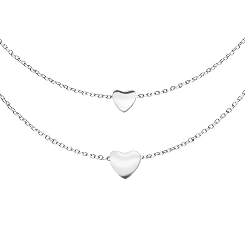 Kette silber Anhänger zwei Herzen