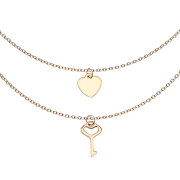 Rose gold chain pendant heart and key