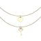 Gold-plated chain pendant heart and key