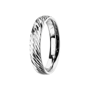Ring silber mit Diagonalen schnitte