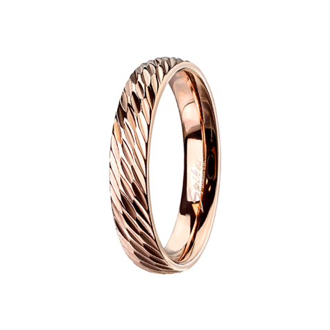 Ring rose gold with diagonal cuts