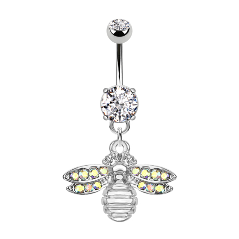 Banana in argento con ciondolo a forma di ape