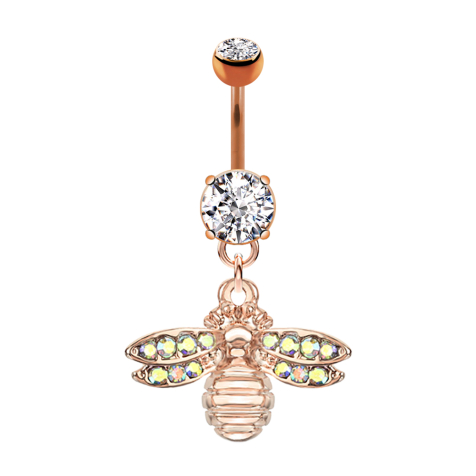 Banane or rose avec pendentif abeille