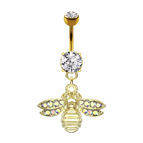 Banane plaquée or 14k avec pendentif abeille